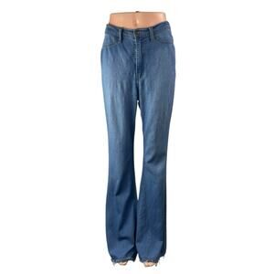 Vibrant M.I.U Womens Blue High Rise Flare Bootcut Bell Bottom Denim Jeans Size 7